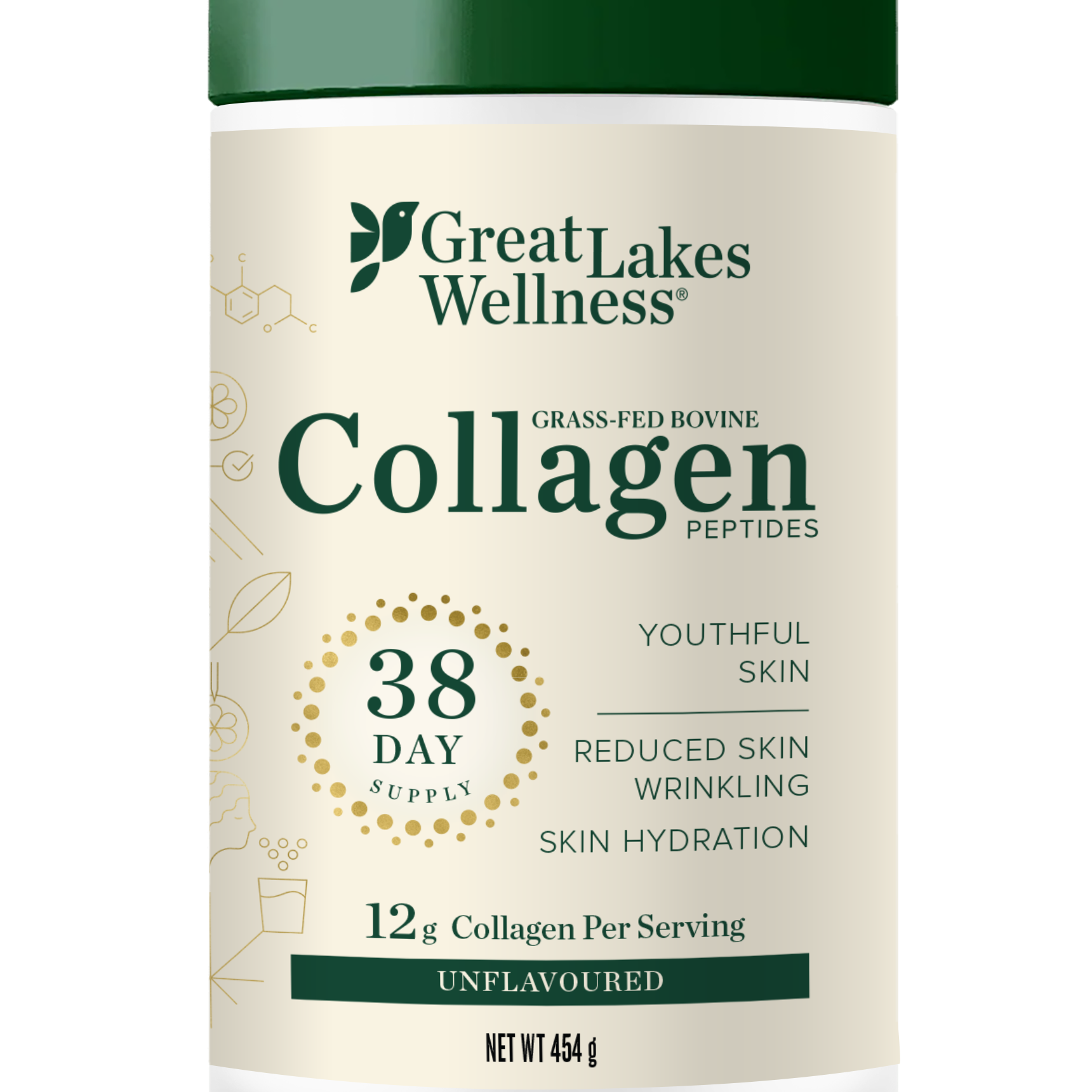 Great Lakes Wellness Collagen Peptides 454g tub