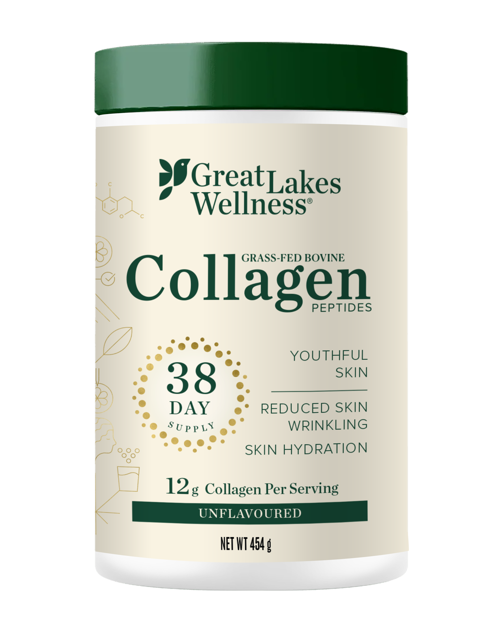 Great Lakes Wellness Collagen Peptides 454g tub