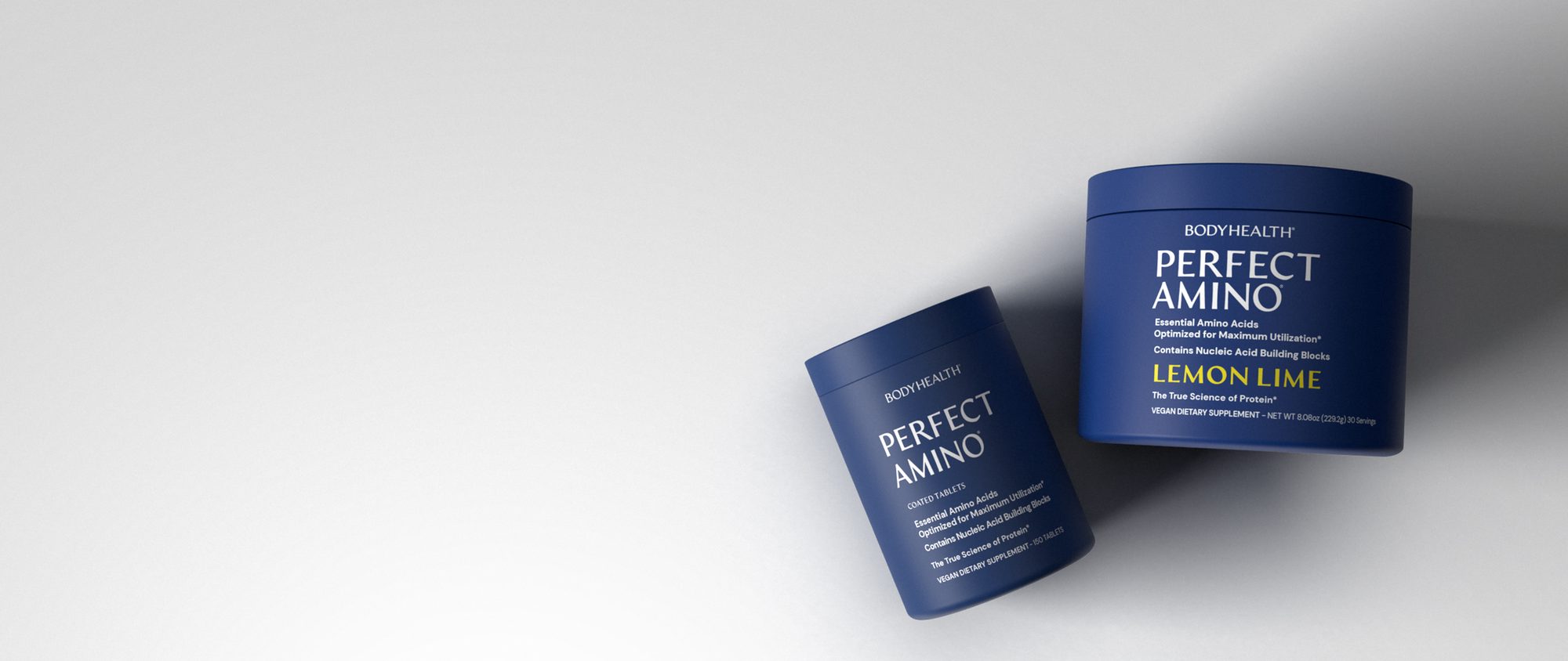 BodyHealth Perfect Amino powder and tablets